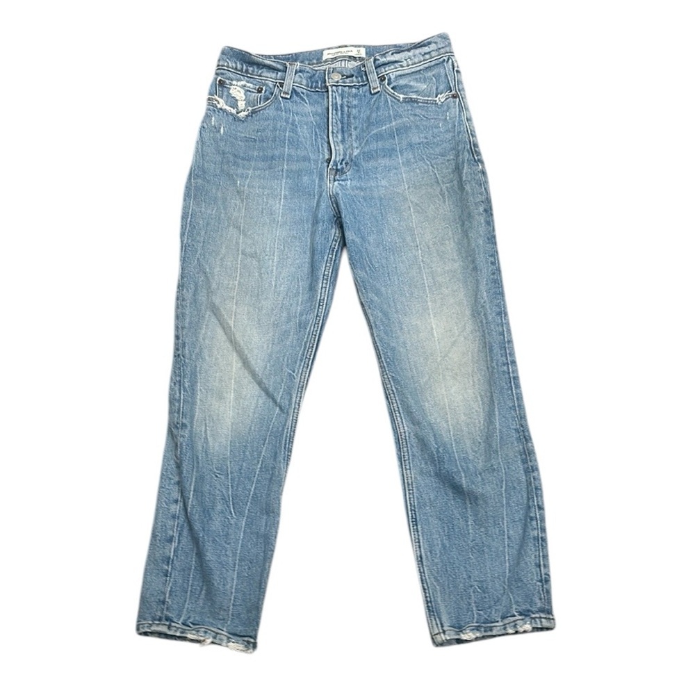 Abercrombie and fitch high rise mom jean Light Blue Denim Jeans size 27